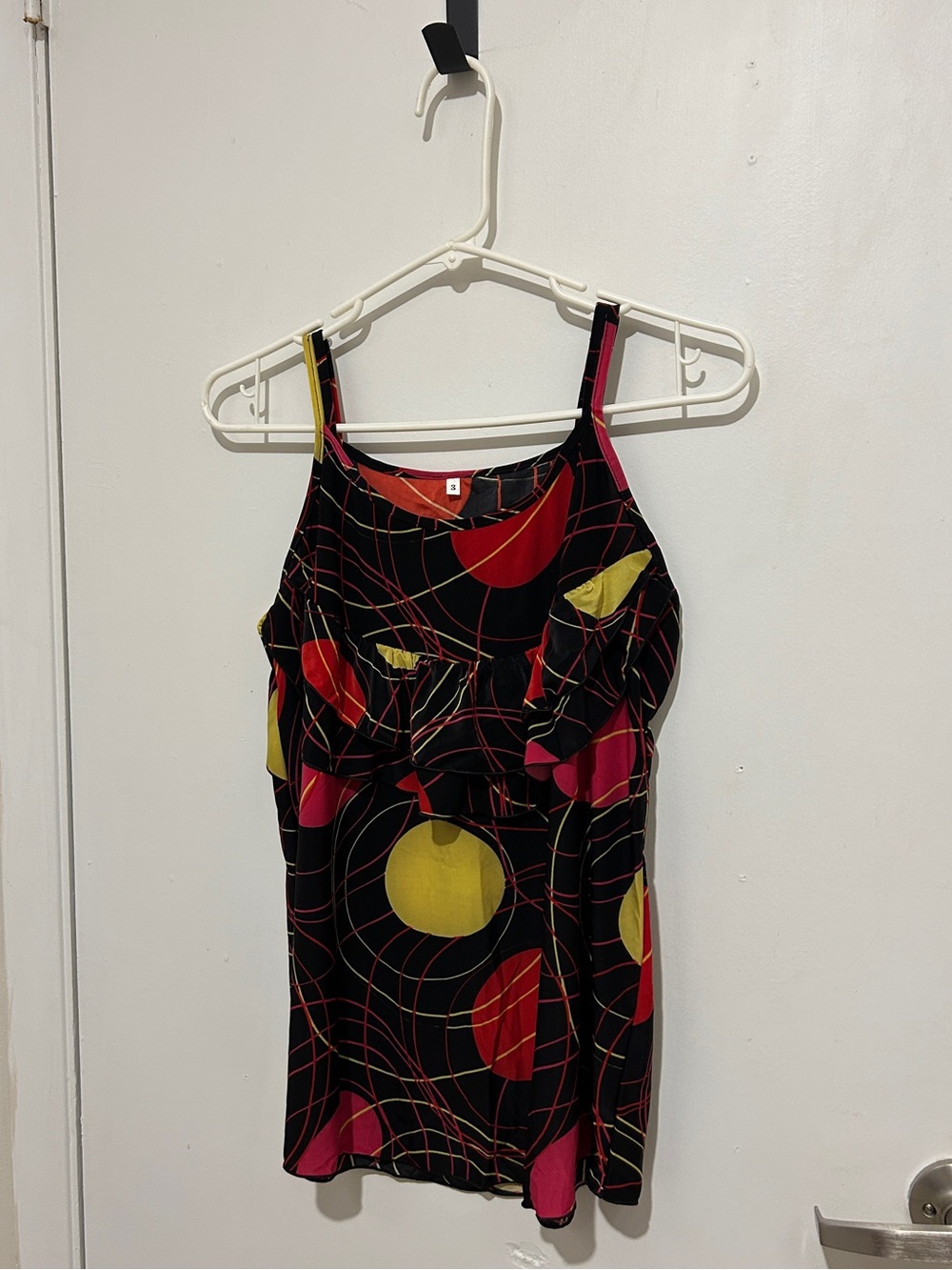 Circle abstract print baby doll top